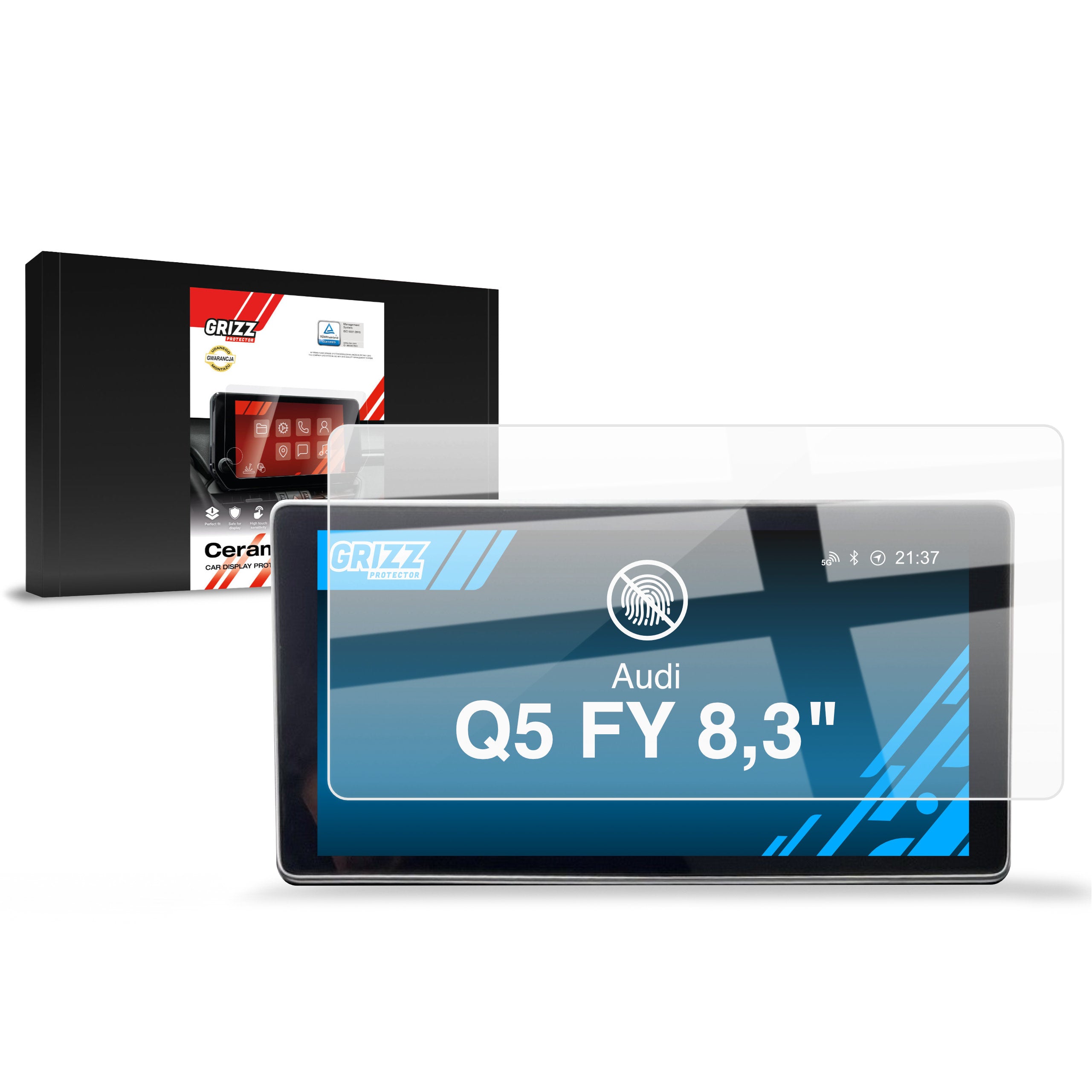 Keramische Autodisplayfolie für Audi Q5 FY MMI 8,3" (2016-2019), Grizz Protector