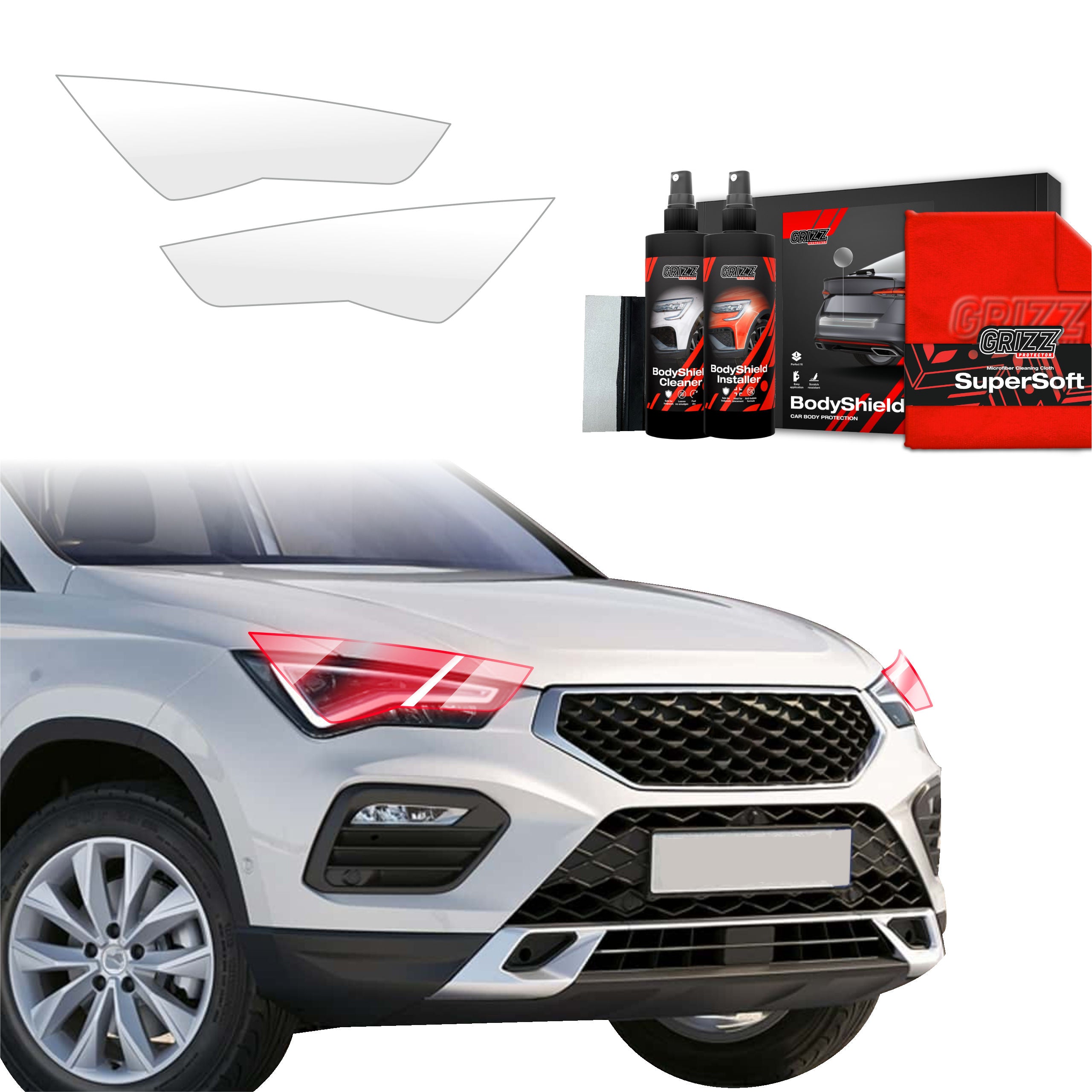 2in1 Schutzfolie Grizz Protector für Scheinwerfer - Seat Ateca (2020-2026)