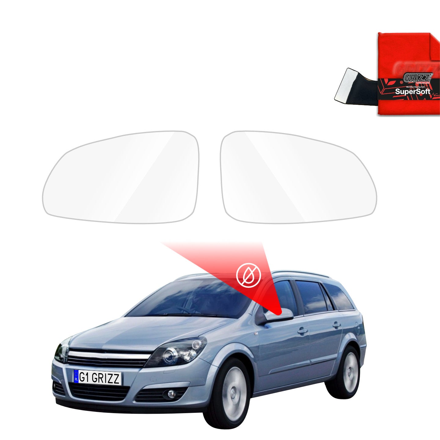 Regenschutzfolie Grizz Protector für Außenspiegel - Opel Astra H Kombi (2004-2014)