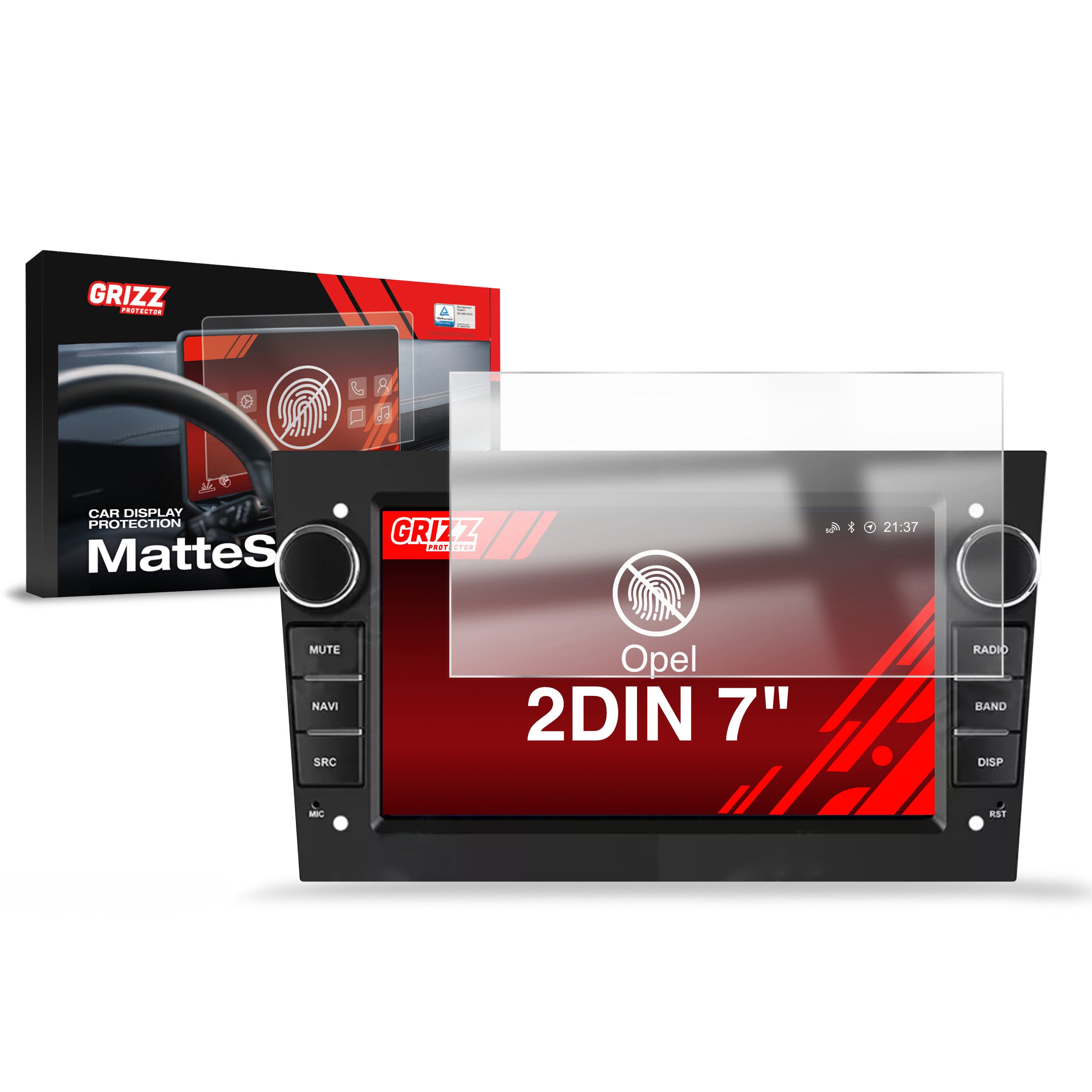 Matte Autodisplayfolie für Opel 2DIN 7", Grizz Protector