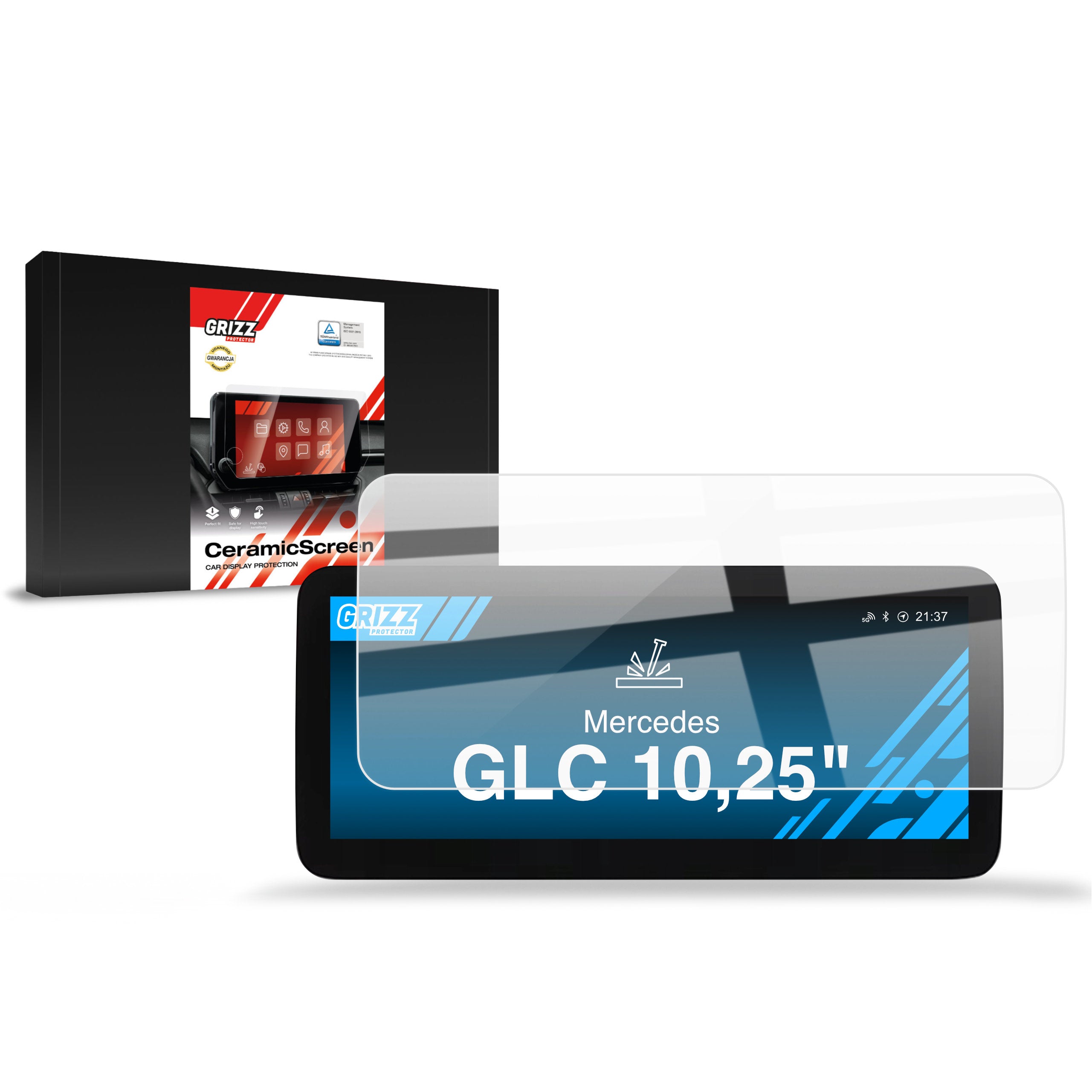 Keramische Autodisplayfolie für Mercedes GLC Android 10,25" (2015-2018), Grizz Protector