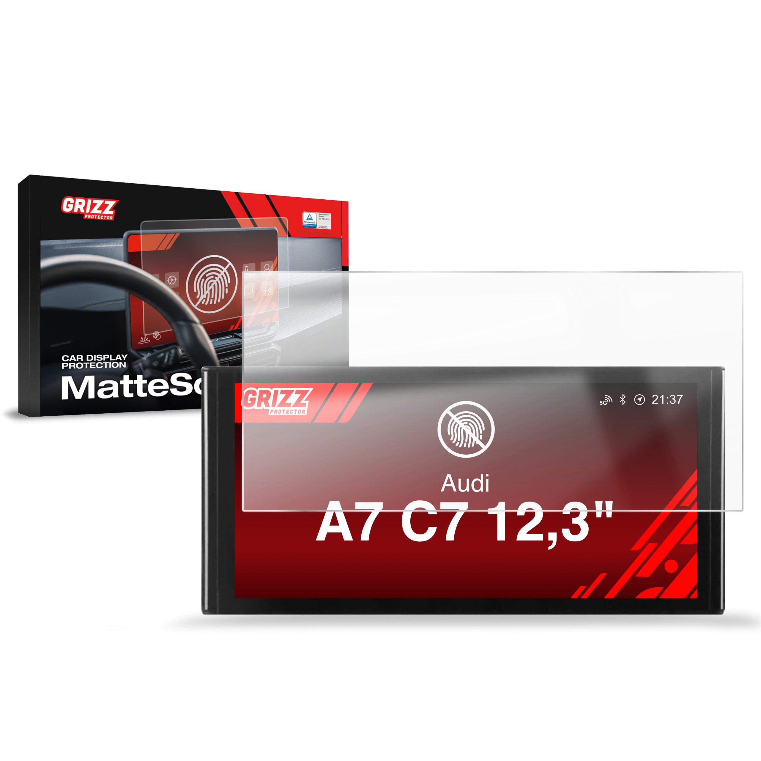 Matte Autodisplayfolie für Audi A7 C7 Android Radio 12,3" (2012-2018), Grizz Protector