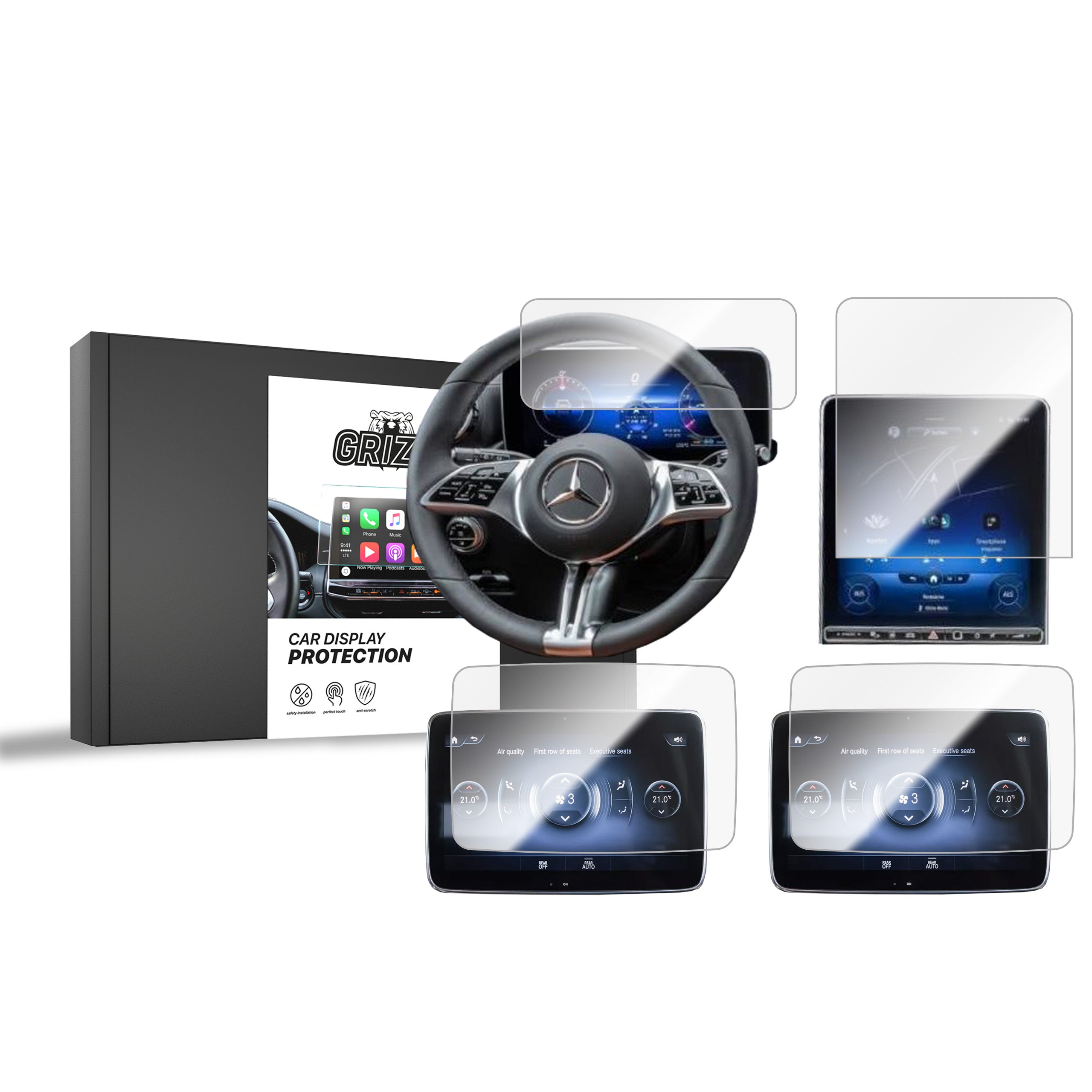 Keramische Autodisplayfolie 4in1 für Mercedes S Klasse W223 (2020-2026), Grizz Protector