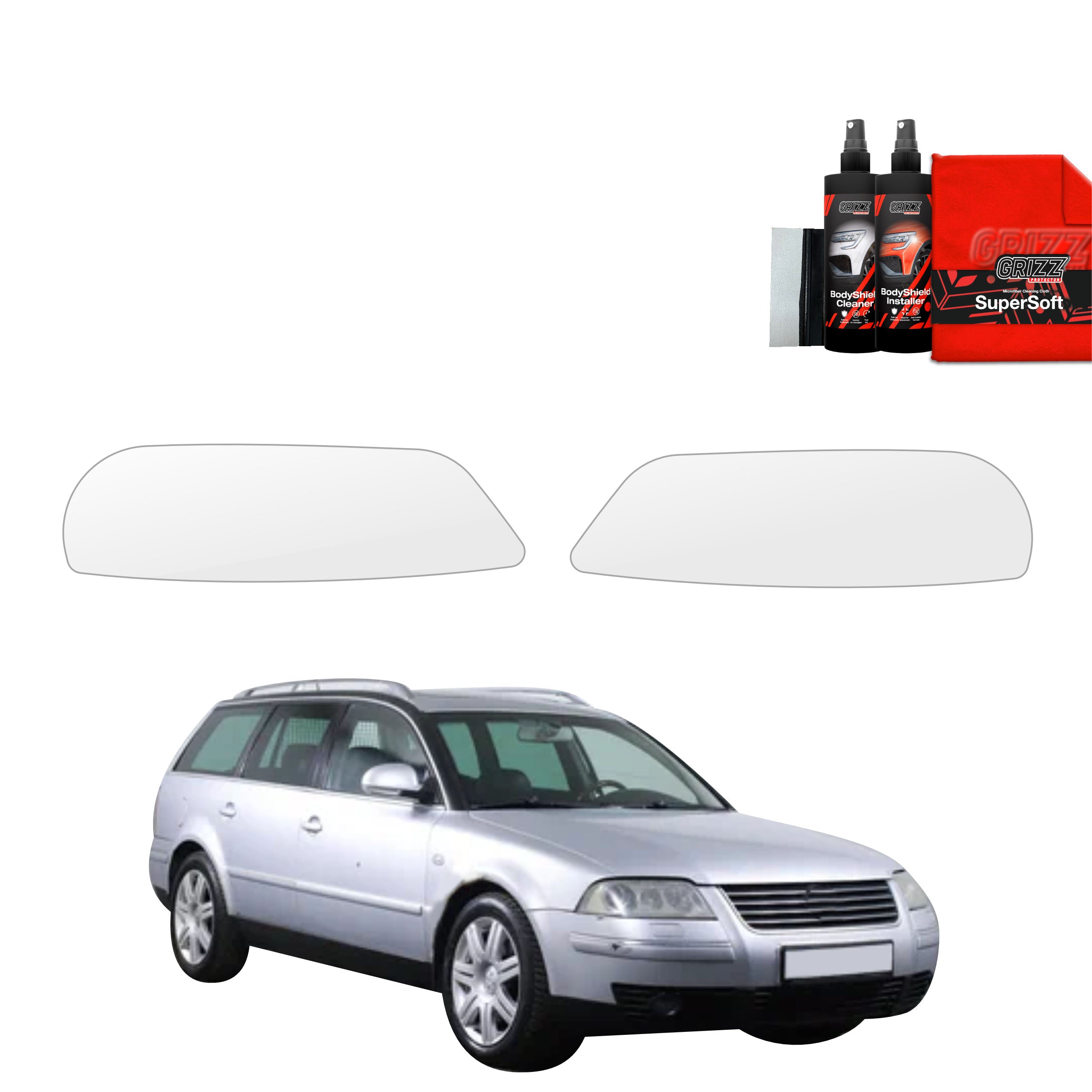 2in1 Schutzfolie Grizz Protector für Scheinwerfer - Volkswagen Passat B5 Variant Facelifting (2000-2005)