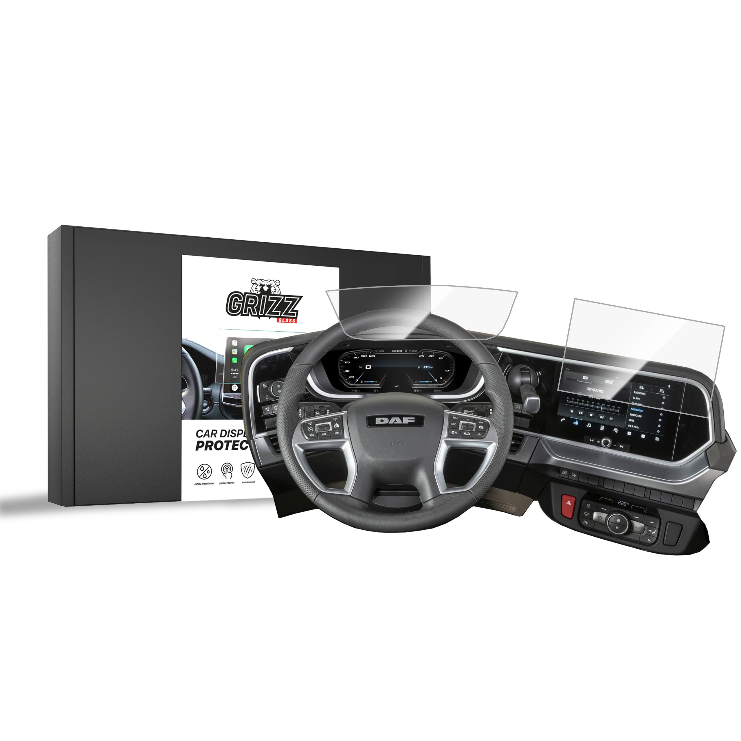 Keramische Autodisplayfolie 2in1 für DAF XDC NGD, Grizz Protector
