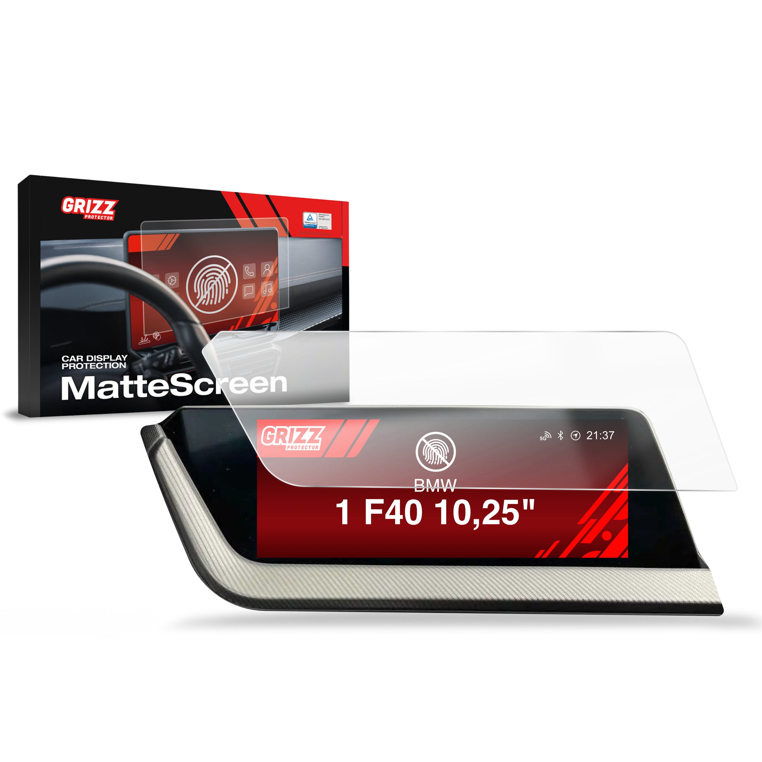 Matte Autodisplayfolie für BMW 1 F40 10,25" (2019-2023), Grizz Protector
