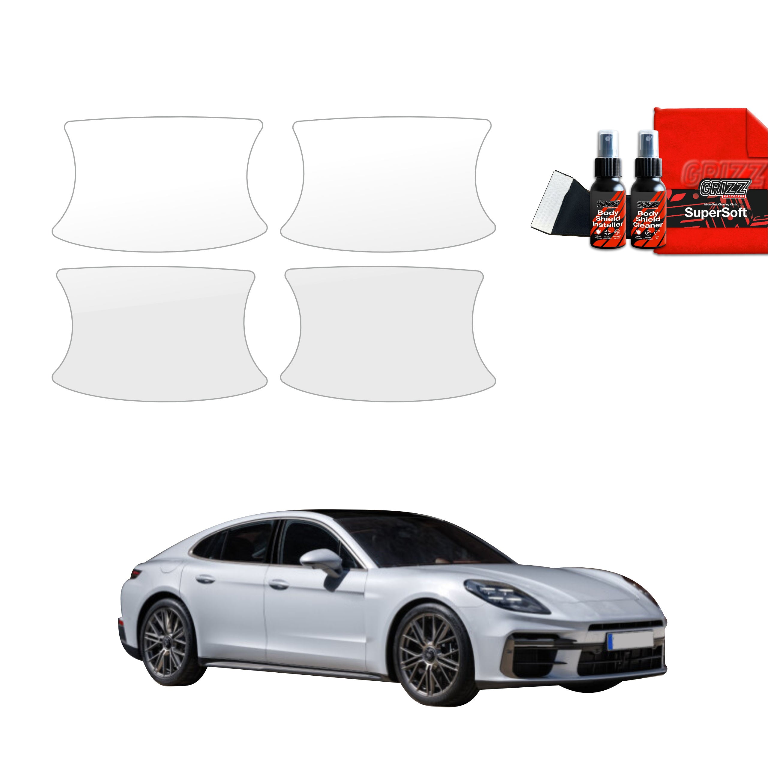 4in1 Schutzfolie Grizz Protector für Türgriffmulden - Porsche Panamera 2 (2016-2024)