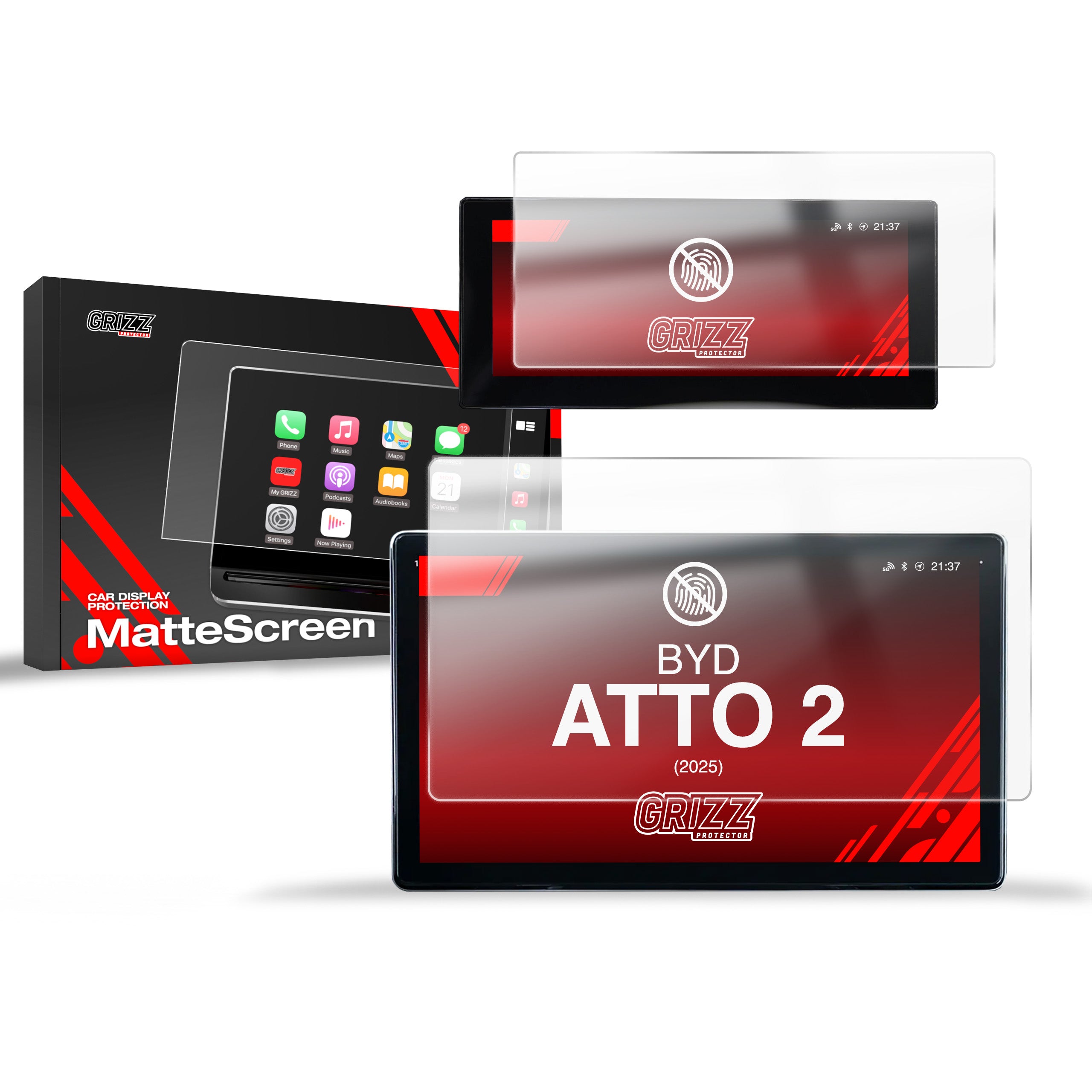 Matte Autodisplayfolie 2in1 für BYD ATTO 2 10,1" (2025-2026), Grizz Protector