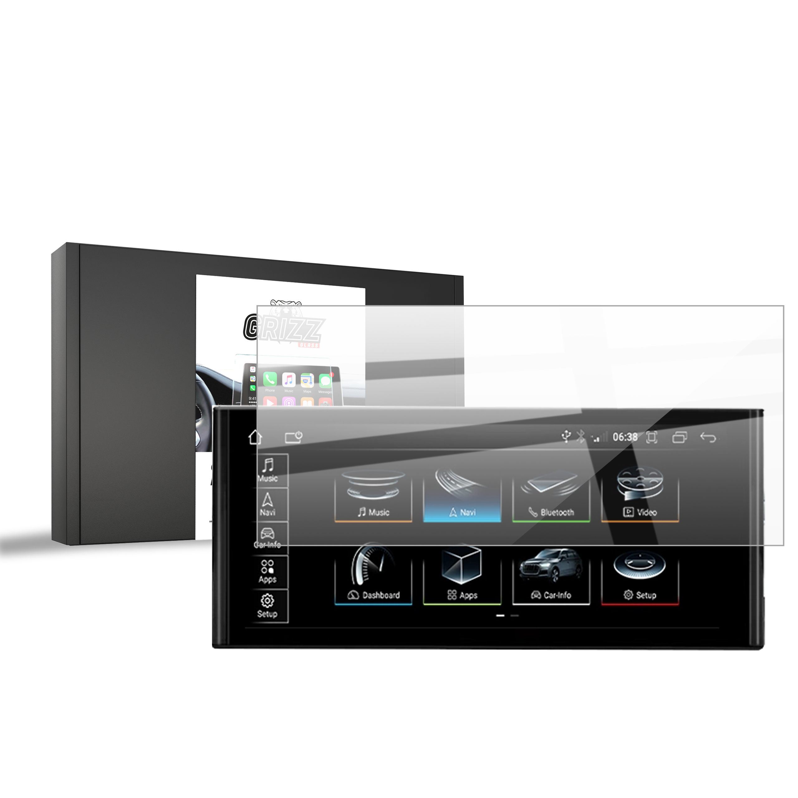 Keramische Autodisplayfolie für Audi A7 C7 Android Radio 12,3" (2012-2018), Grizz Protector