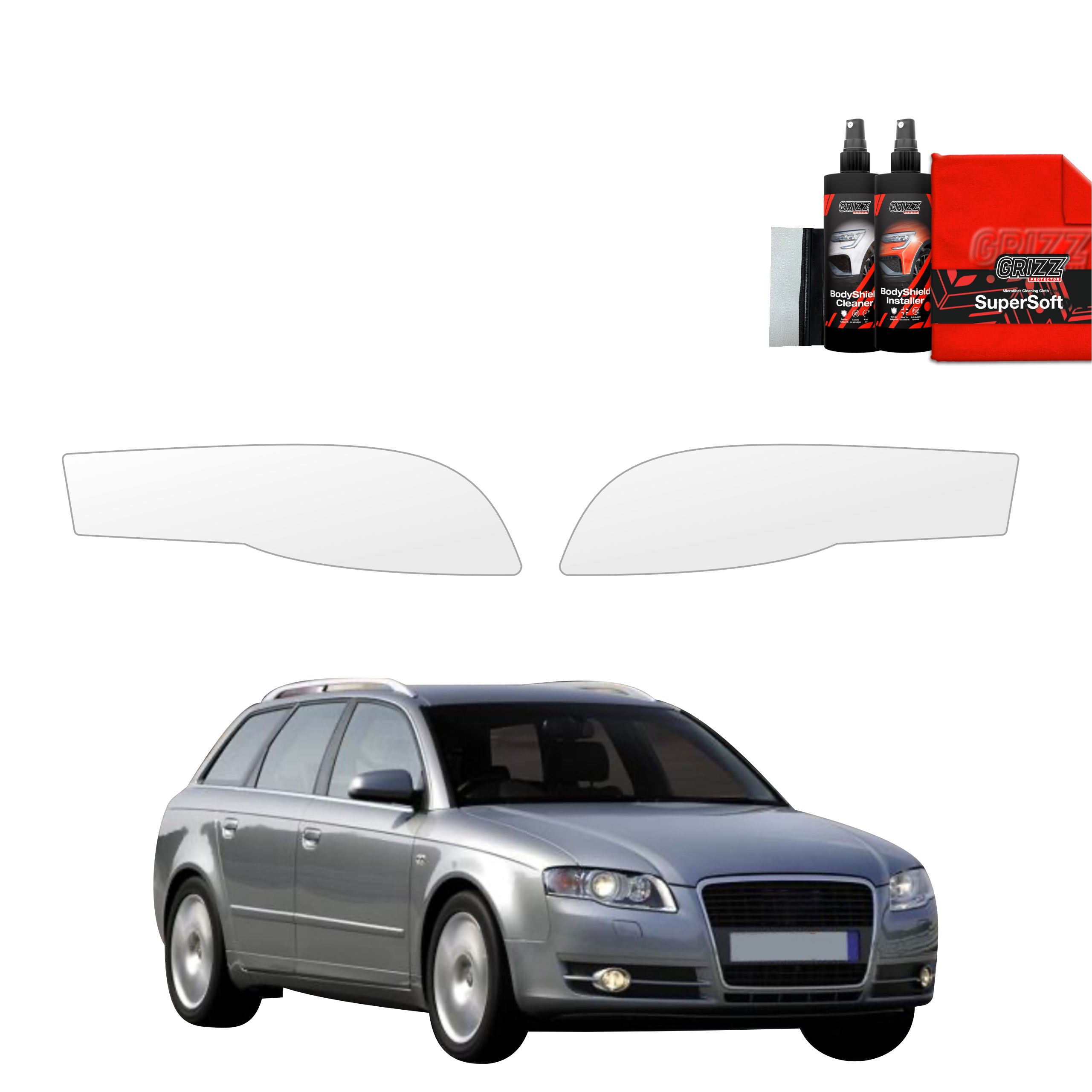 2in1 Schutzfolie Grizz Protector für Scheinwerfer - Audi A4 B7 Avant (2004-2008)