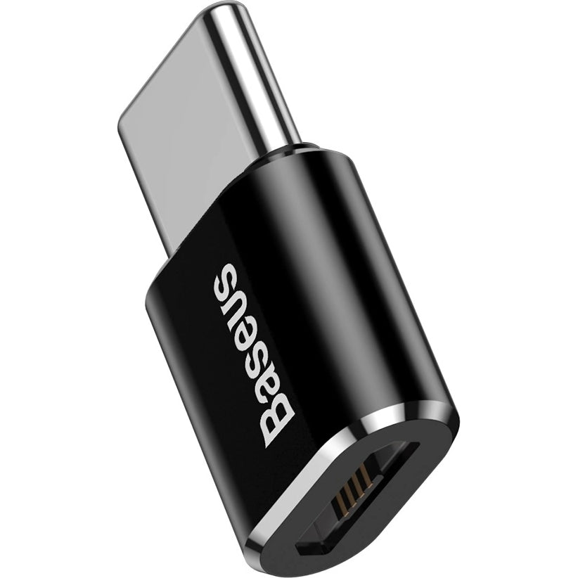 Adapter von Micro-USB (weiblich) auf USB-C (männlich), Baseus Mini, Schwarz