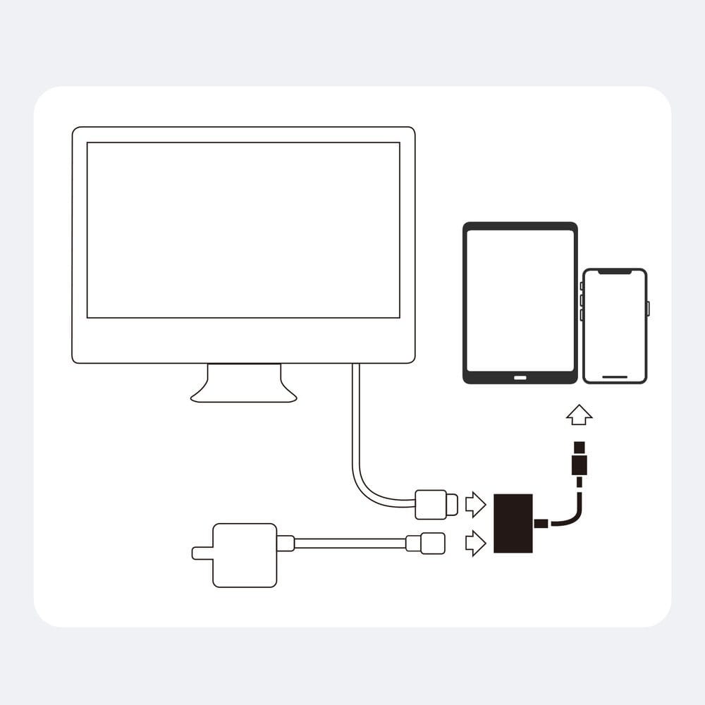 Ladekabel / Adapter Lightning (Stecker) zu Lightning (Buchse) / HDMI (Buchse), Joyroom S-H141, 2A, Weiß