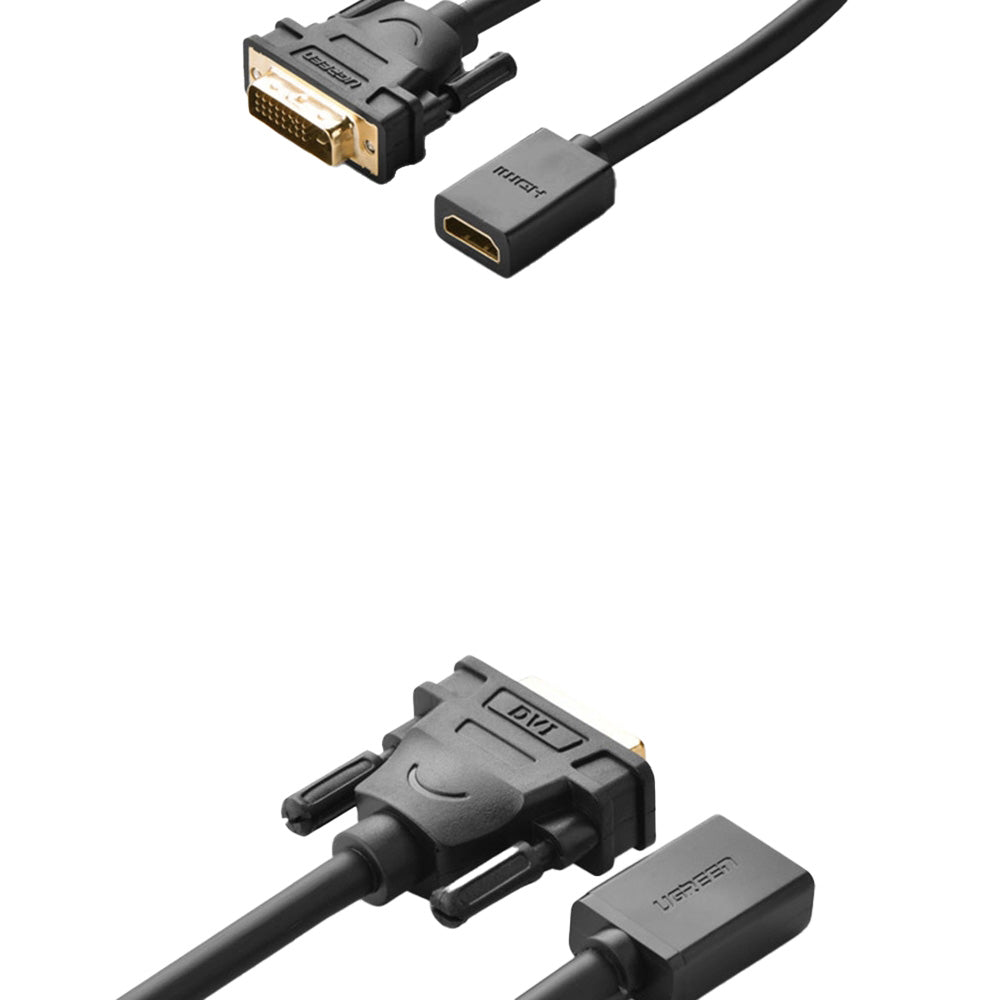 Adapter DVI (Stecker) - HDMI (Buchse), Ugreen, 0.15m, Schwarz