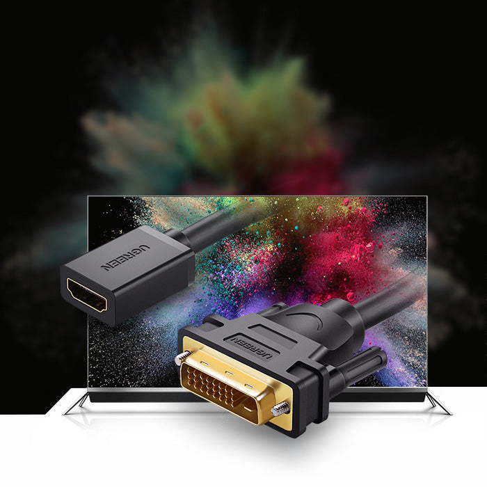 Adapter DVI (Stecker) - HDMI (Buchse), Ugreen, 0.15m, Schwarz