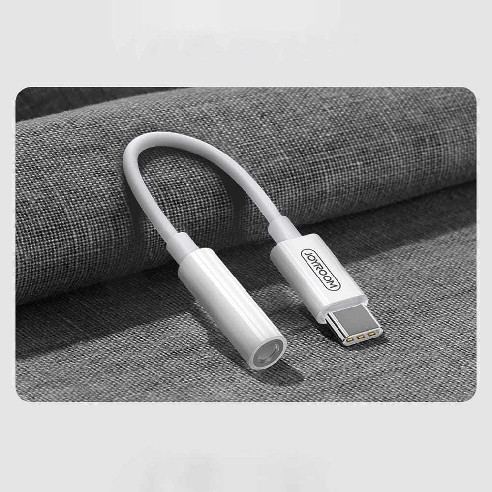 Adapter USB-C (Stecker) zu Jack 3.5mm (Buchse), Joyroom Ben Series, 3A, Weiß