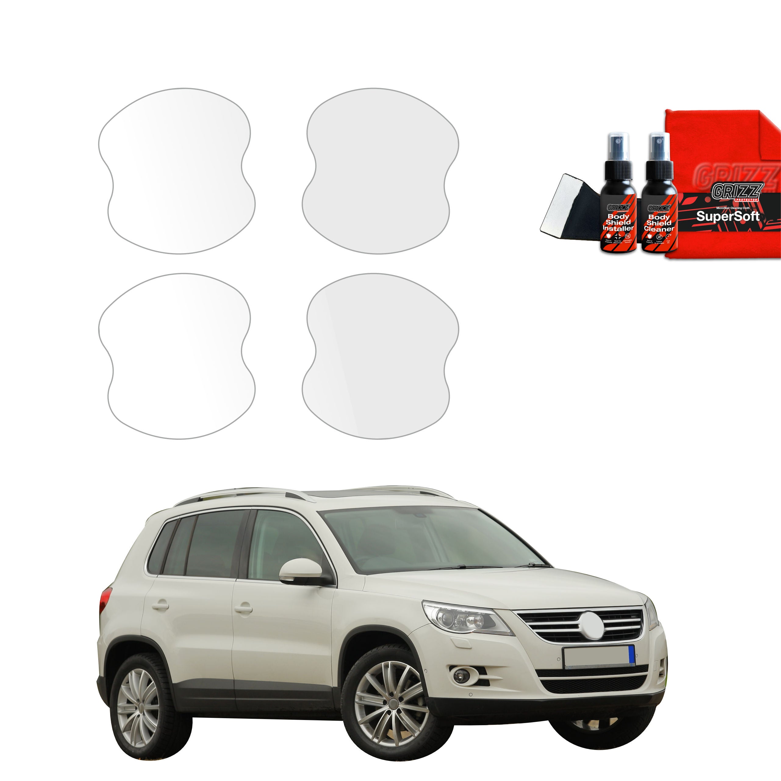 4in1 Schutzfolie Grizz Protector für Türgriffmulden - Volkswagen Tiguan 5D (2007-2011)