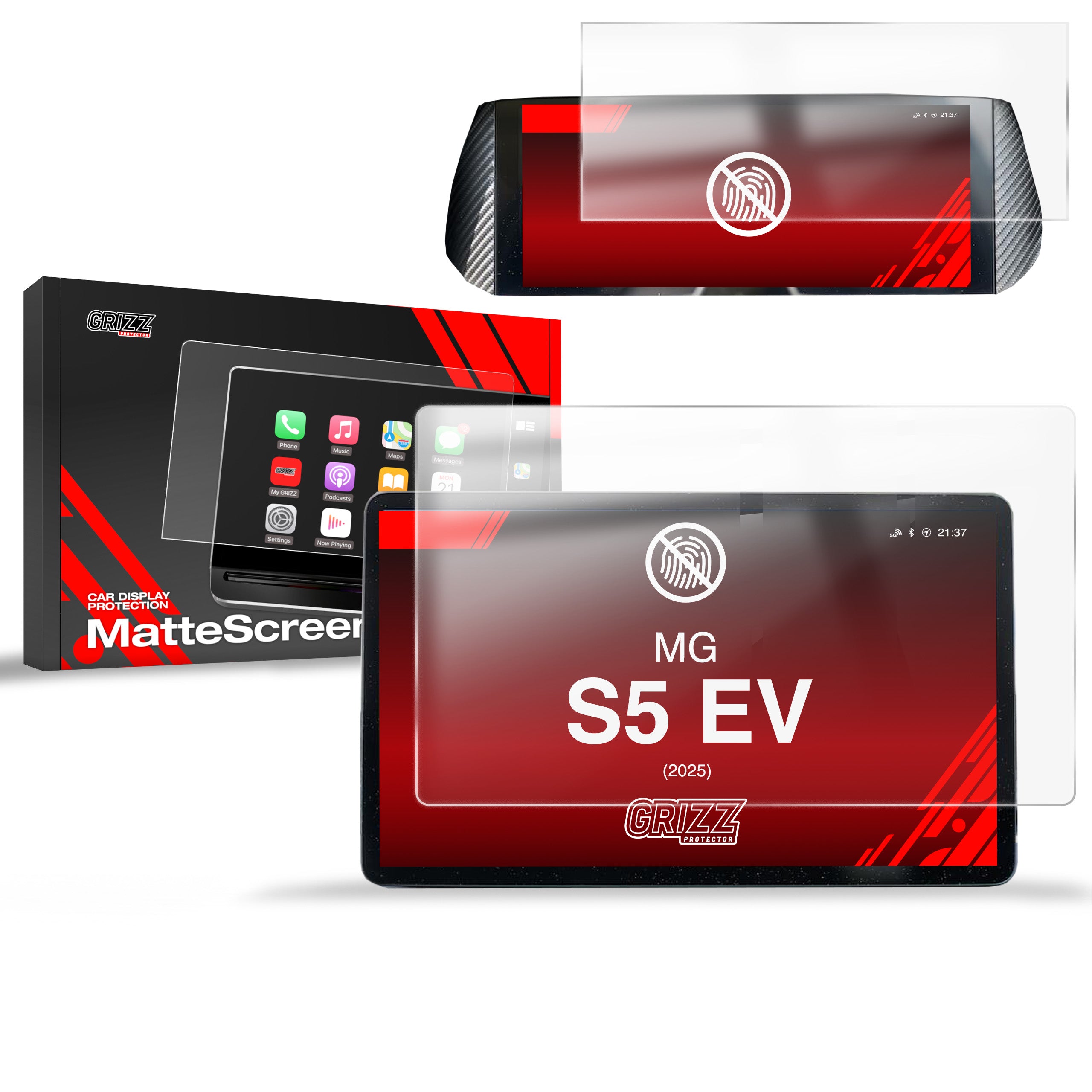 Matte Autodisplayfolie 2in1 für MG S5 EV 12,8" (2025-2026), Grizz Protector