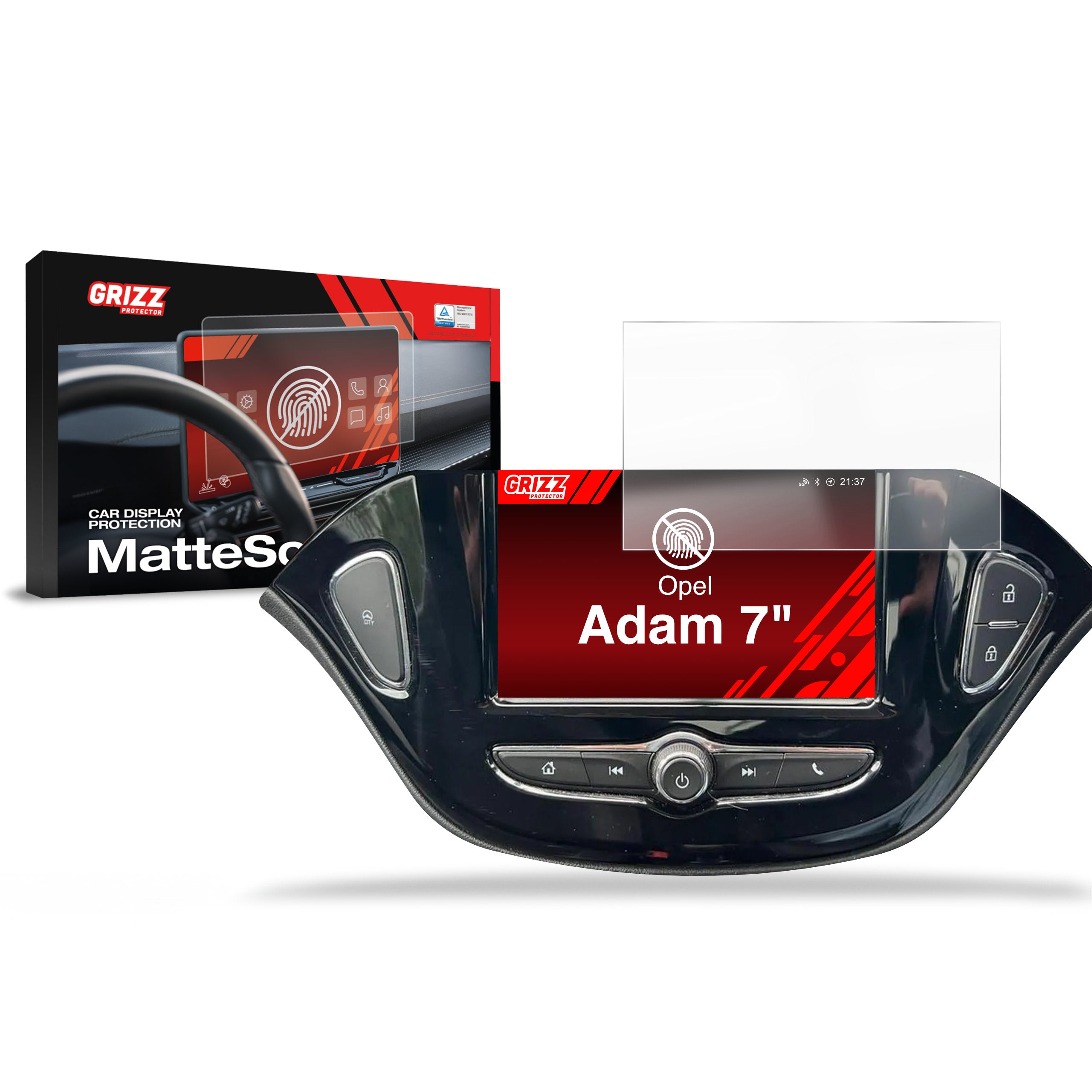Matte Autodisplayfolie für Opel Adam 7" (2012-2019), Grizz Protector