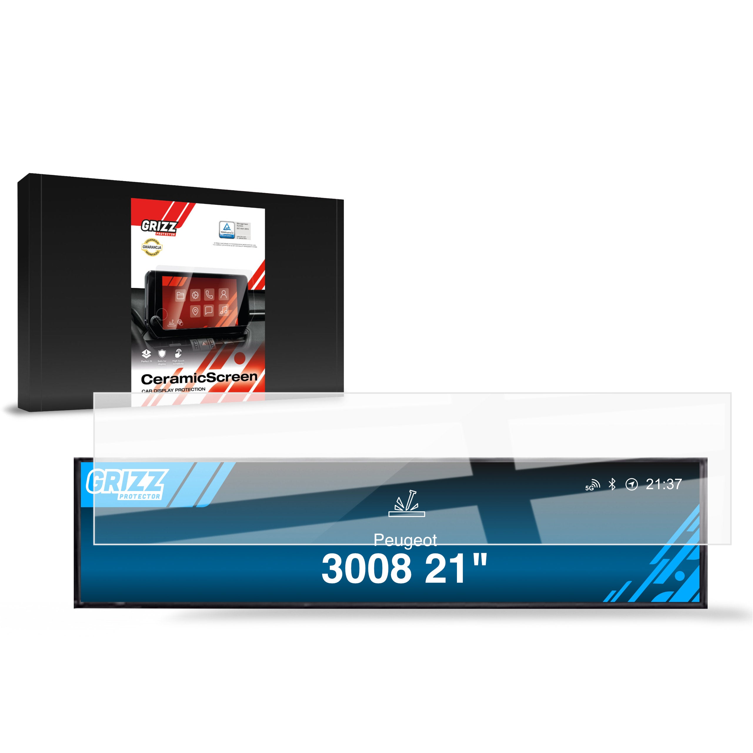 Keramische Autodisplayfolie für Peugeot 3008 AC Panel (2024-2026), Grizz Protector