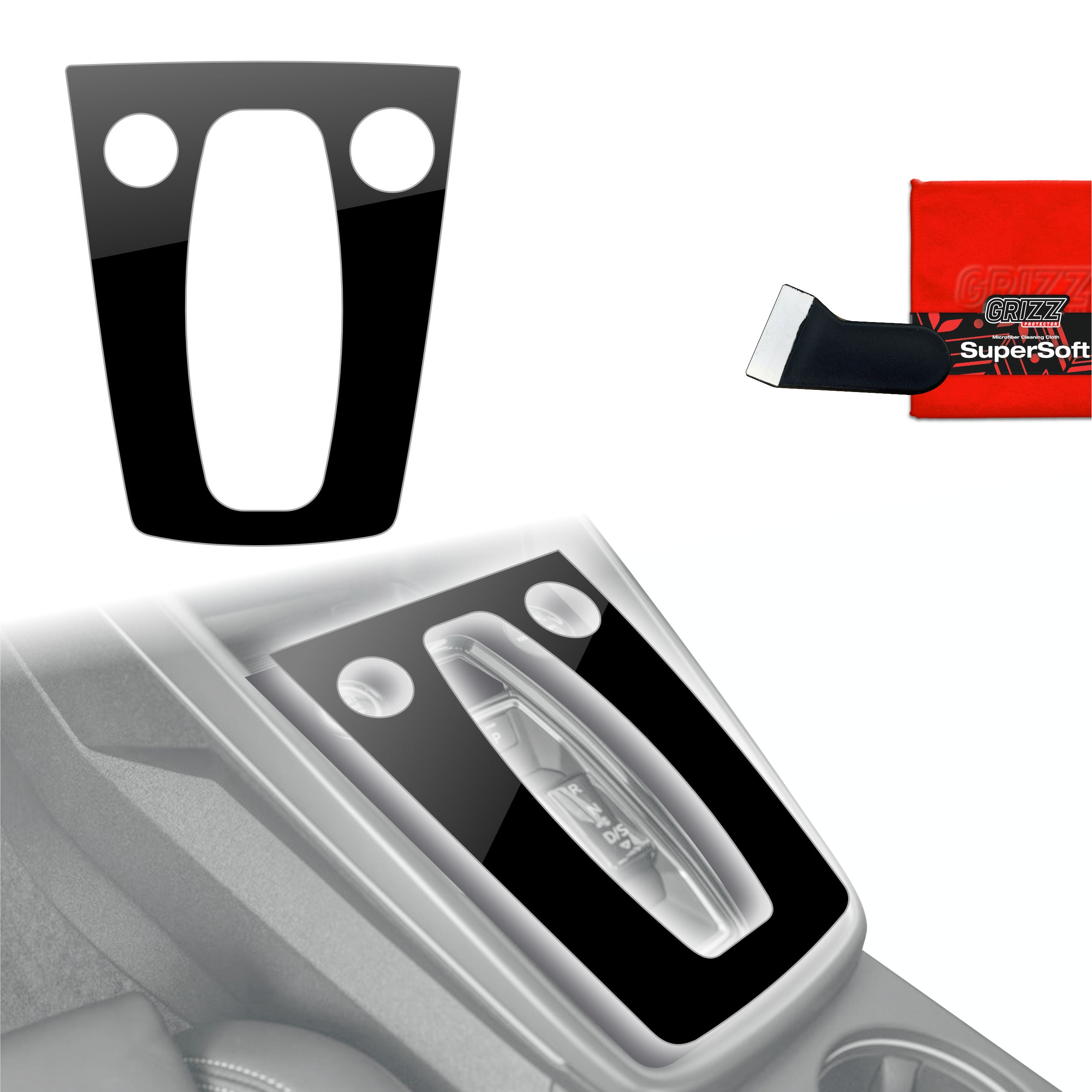 Schutzfolien Grizz Protector für Mittelkonsole - Audi A3 8Y Facelift (2024-2026) Schwarz Glanz