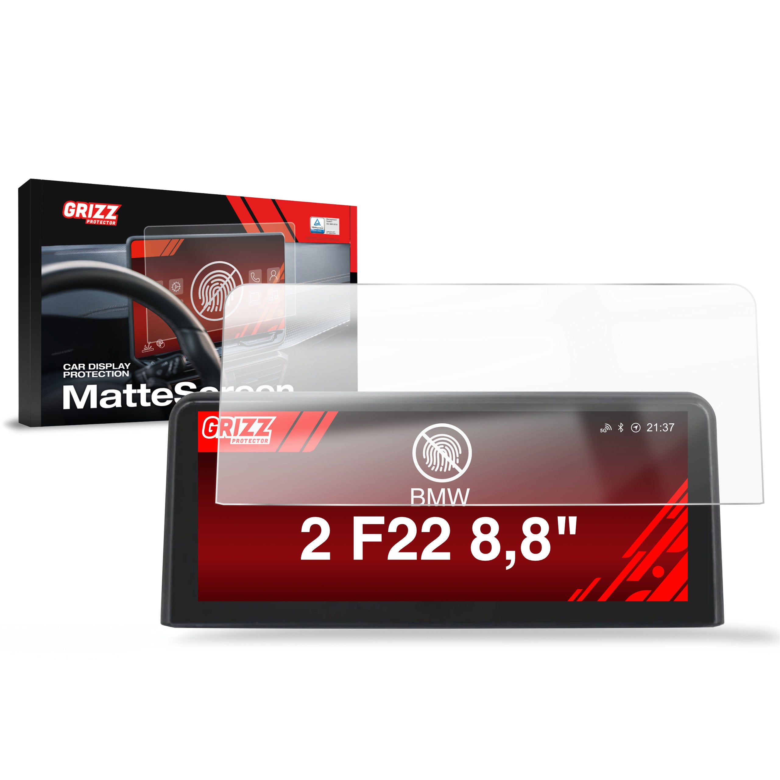Matte Autodisplayfolie für BMW 2 F22 8,8" (2013-2021, Grizz Protector