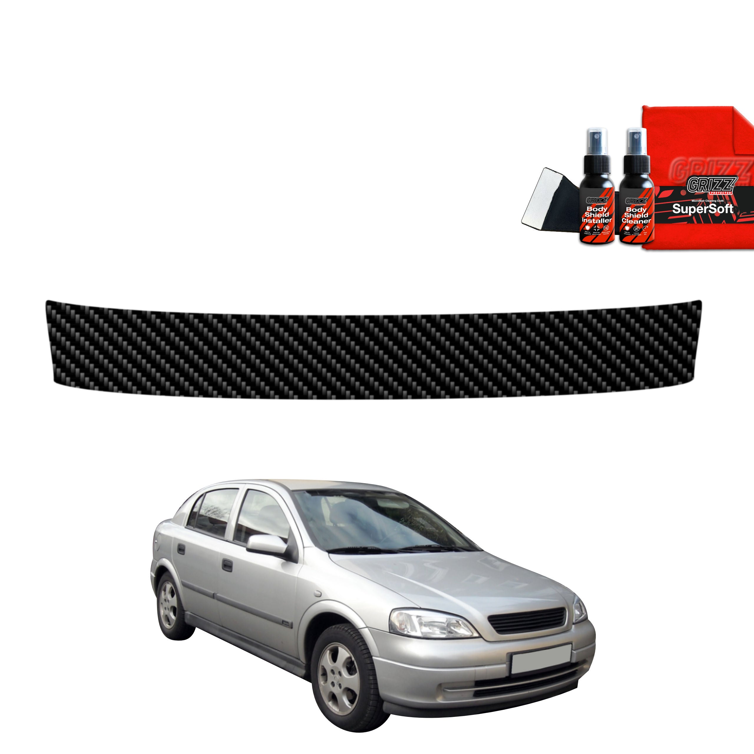 Kohlenstoff Schutzfolie Grizz Protector für Ladekante - Opel Astra G Hatchback 5D (1998-2009)