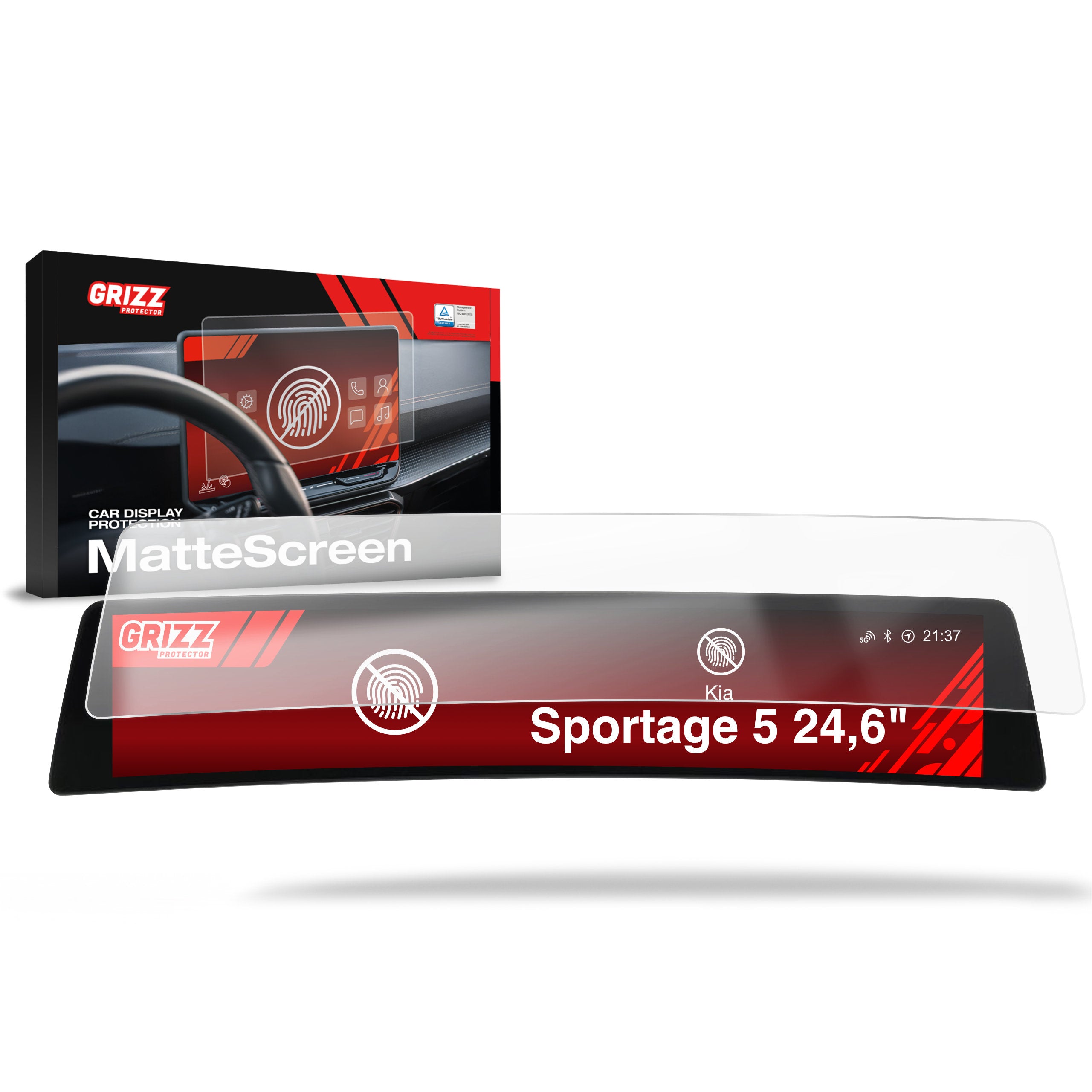 Matte Autodisplayfolie für Kia Sportage 5 Business Line (2021-2024), Grizz Protector