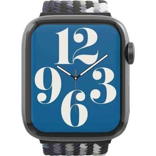 Armband für Apple Watch 38/40/41/42 mm, Zagg Gear4 Braided Watch Band, Größe S, Grau-Weiß (3/3)