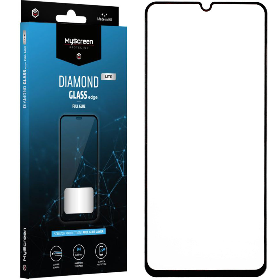 Gehärtetes Glas für Xiaomi Redmi 13C / 13C 5G / 13R MyScreen Diamond Glass Lite Edge Full Glue, schwarzer Rahmen