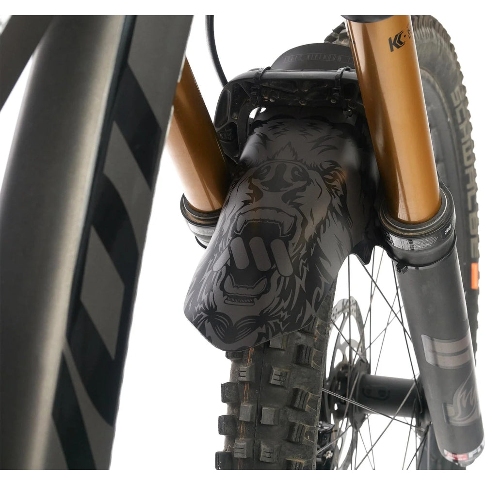 Vorderer Kotflügel AMS Mud Guard, Bär ( Schwarz mit Tiermotiv)