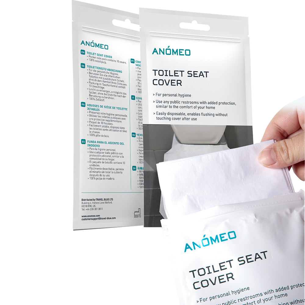 Einweg-Toilettensitzbezüge, 10 Stück, Anomeo, Weiß