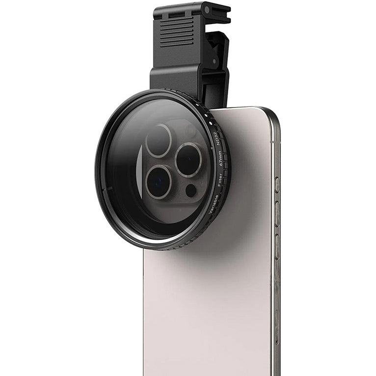 Smartphone Objektiv mit VND Filter 2–400, Apexel HD Glass 67 mm ND400, Schwarz
