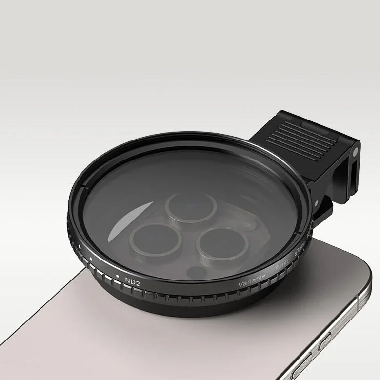 Smartphone Objektiv mit VND Filter 2–400, Apexel HD Glass 67 mm ND400, Schwarz
