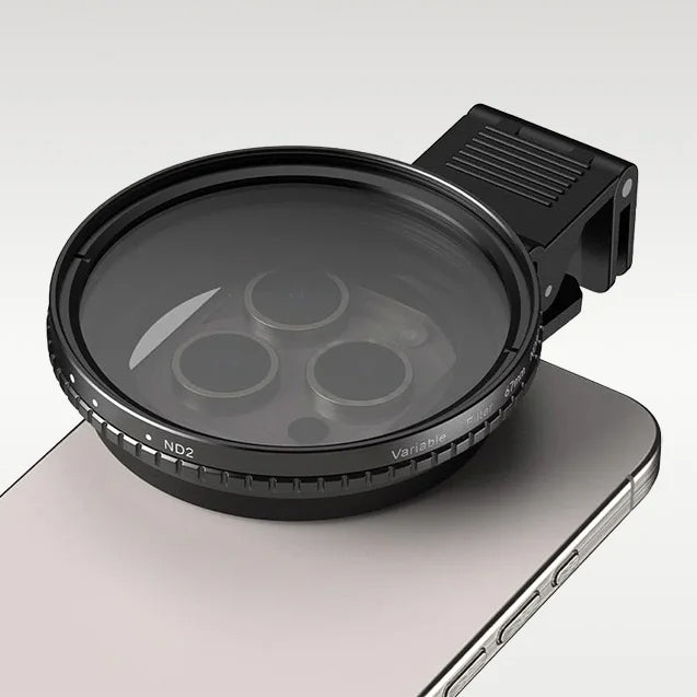 Smartphone Objektiv mit VND Filter 2–32, Apexel HD Glass 67 mm ND32, Schwarz