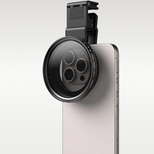 Smartphone Objektiv mit VND Filter 2–32, Apexel HD Glass 67 mm ND32, Schwarz