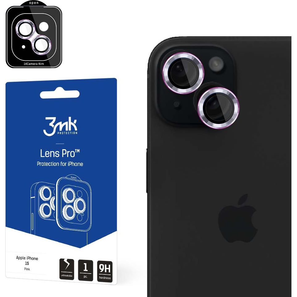 Objektivschutz 3mk Lens Protection Pro für iPhone 15, Rosa