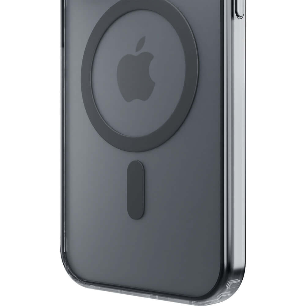 Handyhülle für iPhone 16e, 3mk Frosty MagCase mit MagSafe, Transluzent mit Schwarz