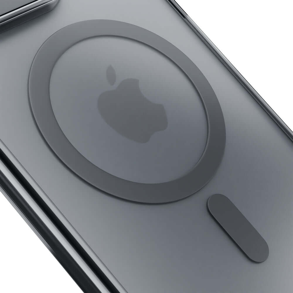 Handyhülle für iPhone 16e, 3mk Frosty MagCase mit MagSafe, Transluzent mit Schwarz