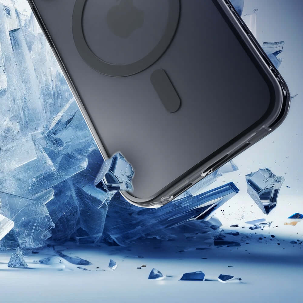 Handyhülle für iPhone 16e, 3mk Frosty MagCase mit MagSafe, Transluzent mit Schwarz