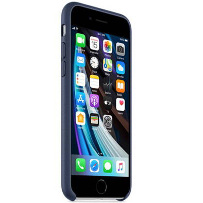 Schutzhülle Apple Leaher Case für iPhone SE 2022, iPhone SE 2020 / iPhone 8 / iPhone 7, Dunkelblau
