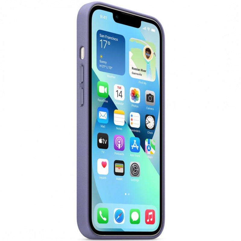 Schutzhülle Apple Leather Case MagSafe für iPhone 13, Violett
