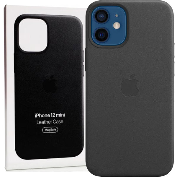 Schutzhülle Apple Leather Case MagSafe für iPhone 12 Mini, Schwarz