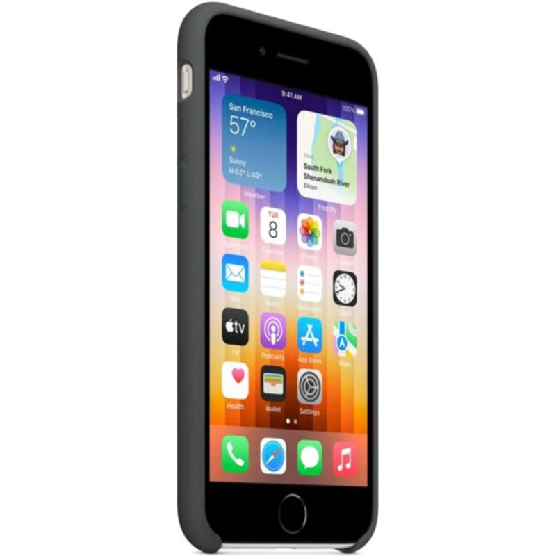 Schutzhülle Apple Silicone Case für iPhone SE 2022, iPhone SE 2020 / iPhone 8 / iPhone 7, Schwarz