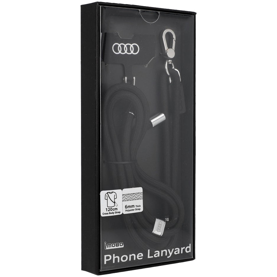Audi Crossbody Universal-Telefonband AU-CBL6-R8/D1-BK, 120cm, 6mm, Schwarz