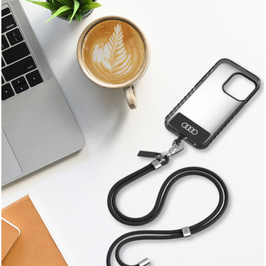 Audi Crossbody Universal-Telefonband AU-CBL6-R8/D1-BK, 120cm, 6mm, Schwarz