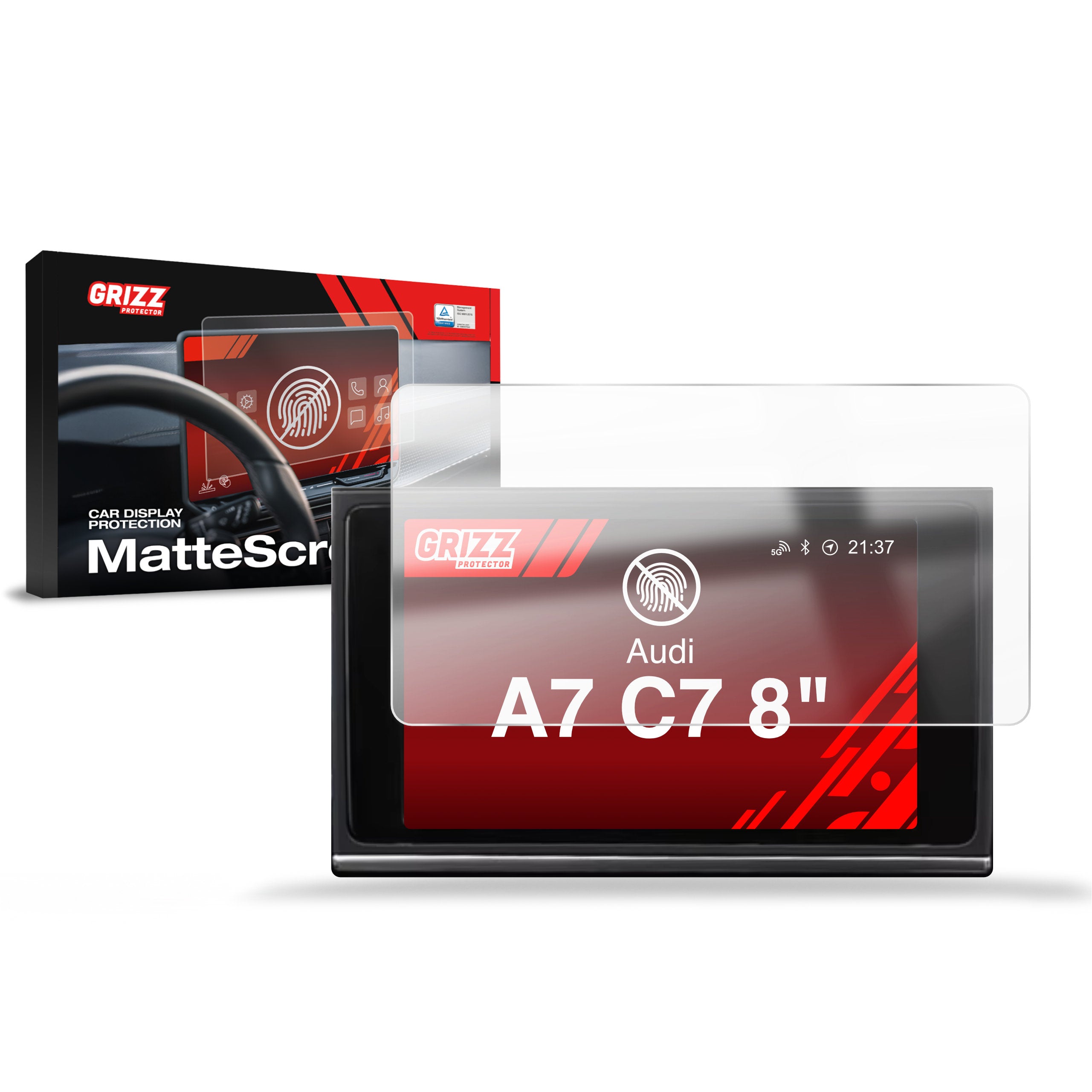 Matte Autodisplayfolie für Audi A7 C7 MMI 8" (2012-2018), Grizz Protector
