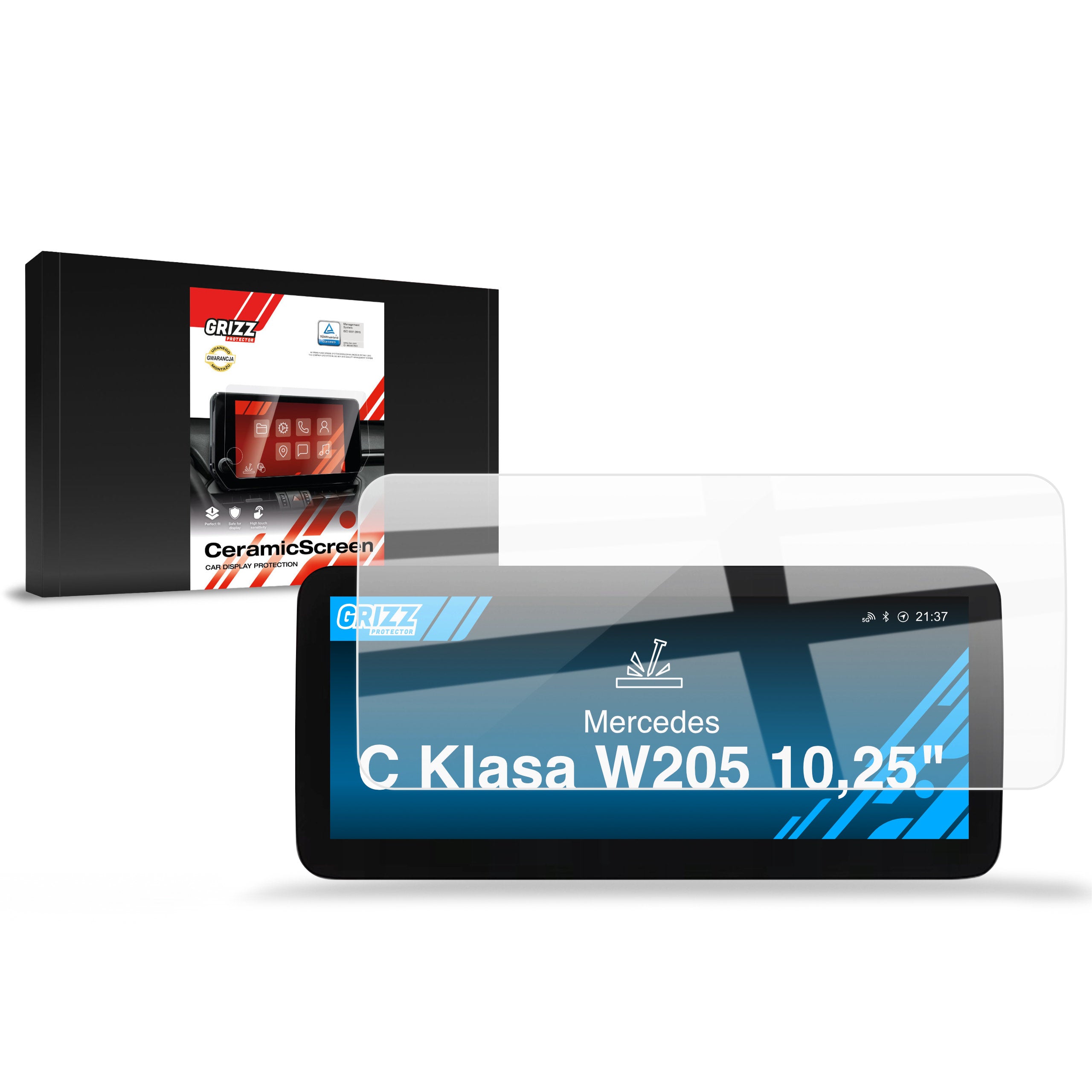 Keramische Autodisplayfolie für Mercedes C Klasse W205 10,25" (2018-2021), Grizz Protector