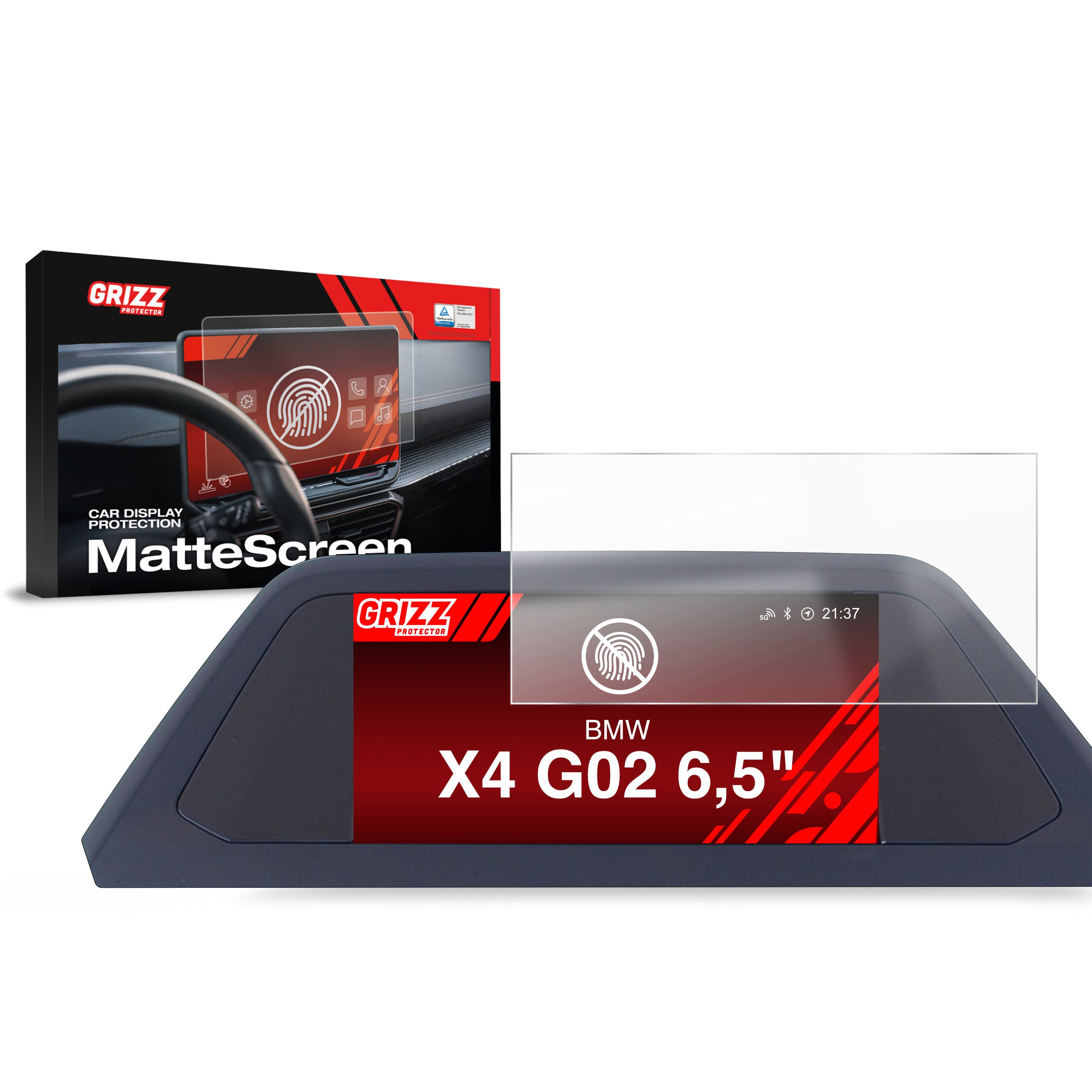 Matte Autodisplayfolie für BMW X4 G02 6,5" (2018-2022), Grizz Protector