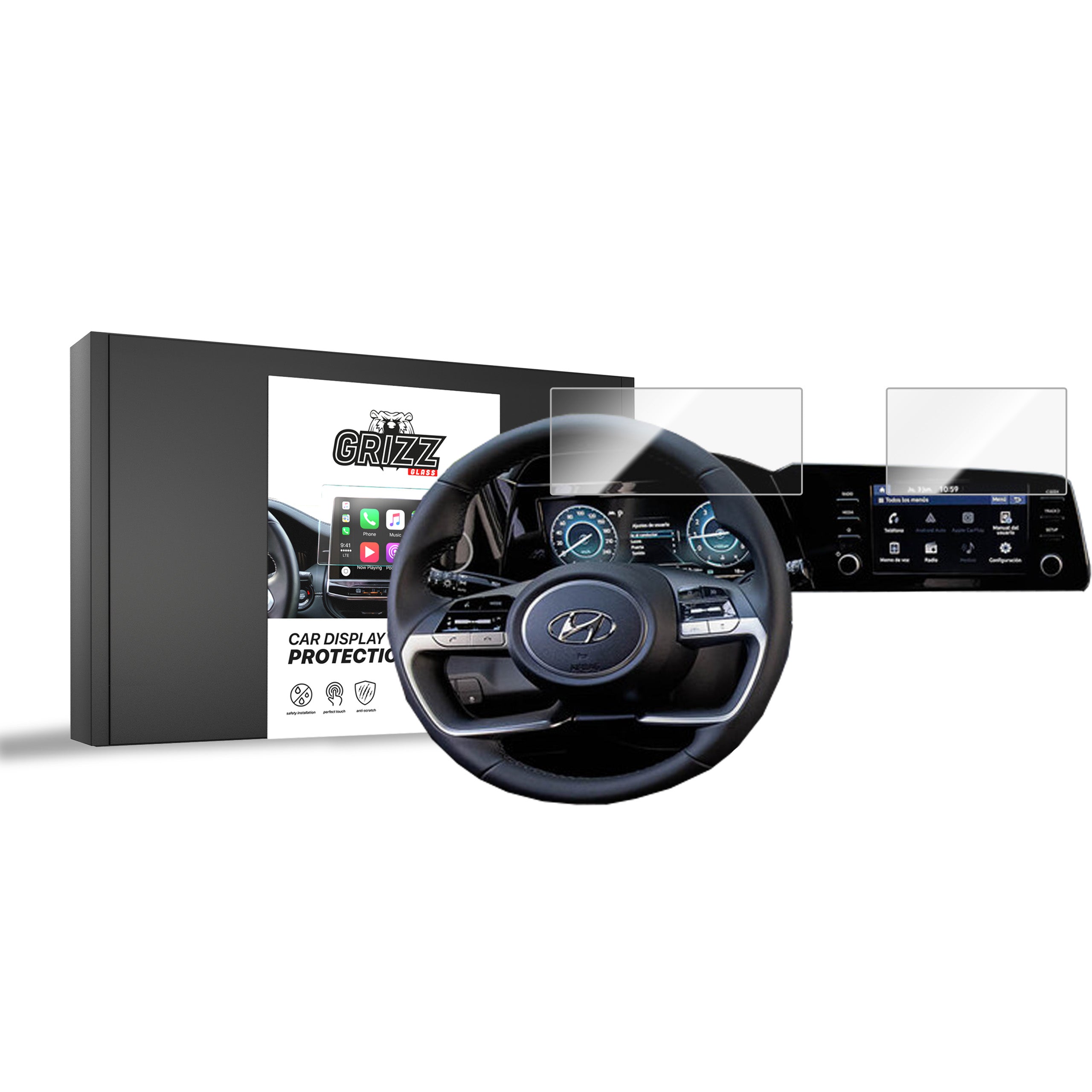 Keramische Autodisplayfolie 2in1 für Hyundai Elantra CN7 8" (2020-2026), Grizz Protector