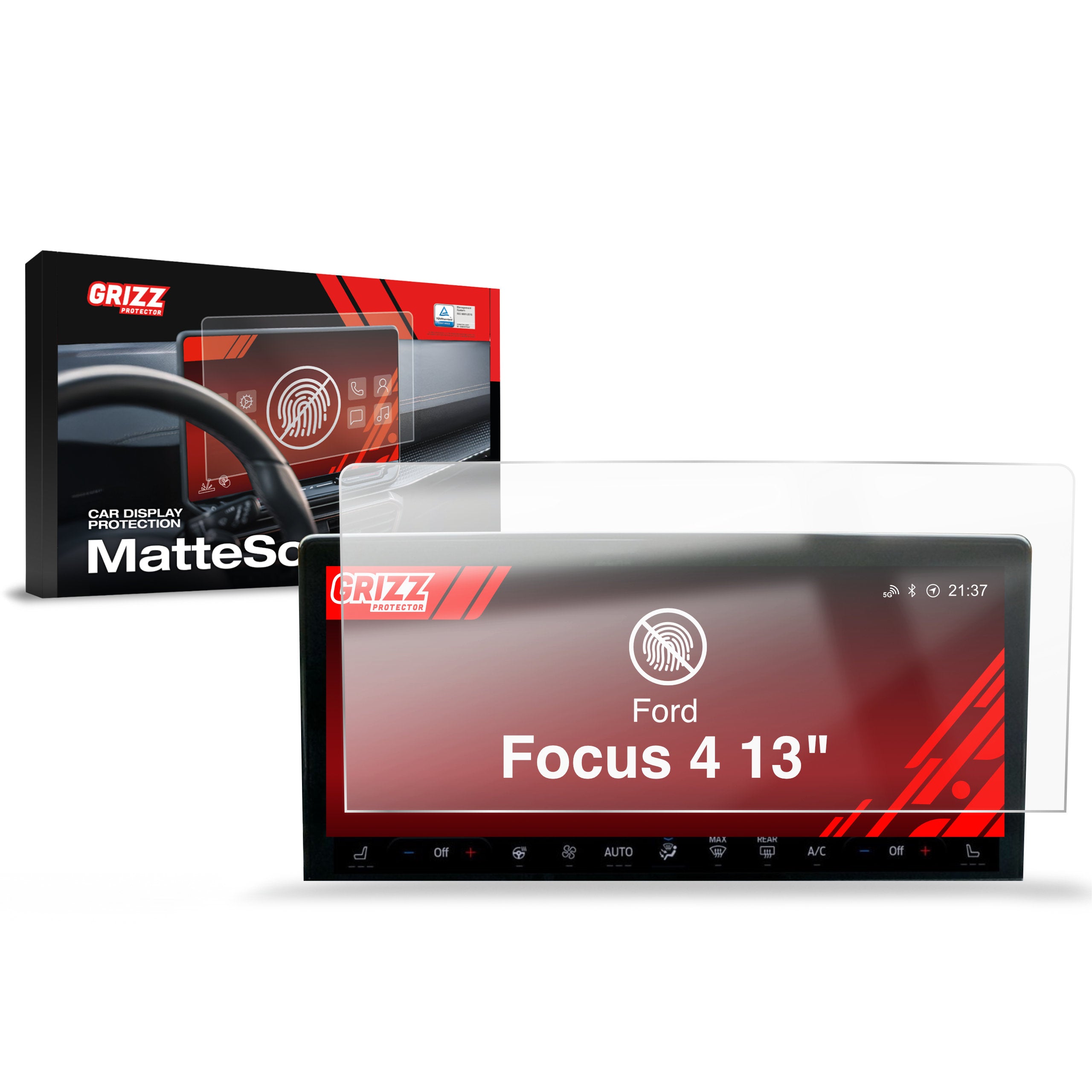 Matte Autodisplayfolie für Ford Focus 4 13" (2018-2025), Grizz Protector